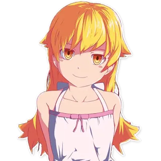 😇 Anime Mädchen, orange Haare, Charakter, Aufkleber, süß, Porträt telegram sticker