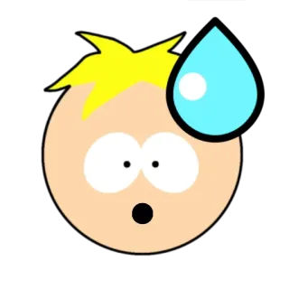 🌟 Butters Stotch South Park カートゥーン, バターズ, サウスパーク, キャラクター, 緊張, 汗 telegram sticker