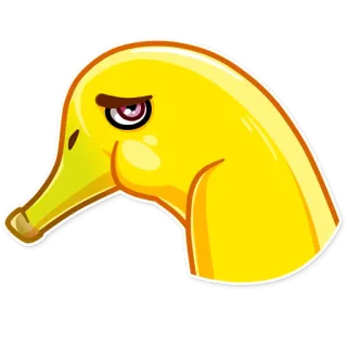 😒 утка, животное, желтый, мультфильм telegram sticker