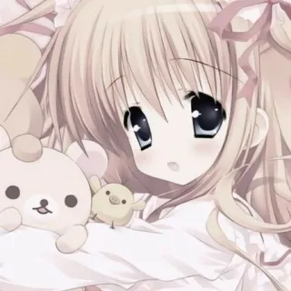 🩰 anime, girl, cute, kawaii, teddy bear telegram sticker