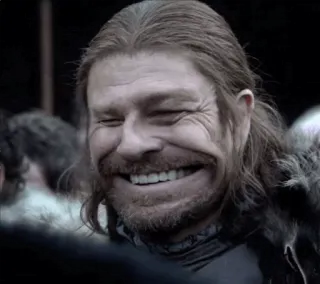 🌞 Ned Stark Game of Thrones Ned Stark, Game of Thrones, sourire, mème telegram sticker