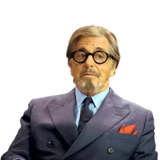😏 al pacino, aktor, potret, pria, kacamata, setelan telegram sticker