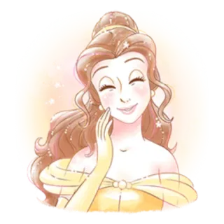 😊 Belle เบลล์, เจ้าหญิงดิสนีย์, โฉมงามกับเจ้าชายอสูร, การ์ตูน, ตัวละคร, แอนิเมชั่น telegram sticker