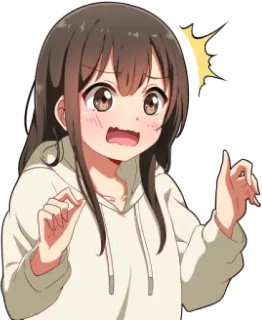 😱 Anime Mädchen, Schockiert, Besorgt, Süß, Cartoon, Weiblich whatsapp sticker