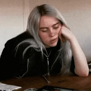😐 Billie Eilish billie eilish, cantante, celebridad, mujer, música telegram sticker