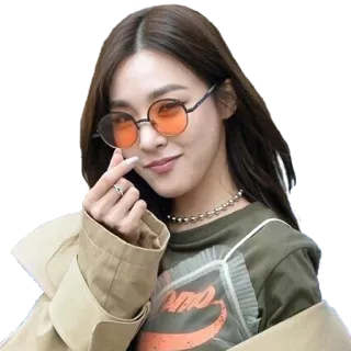 ❤ femme, lunettes de soleil, mode, coréen, célébrité, chanteuse, acteur telegram sticker