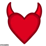❤️ diable, coeur, cornes, mal, amour, rouge telegram sticker