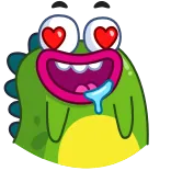 😍 monster, liebe, cartoon, herzaugen, süß, grün telegram sticker