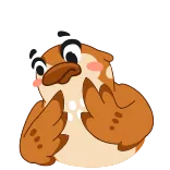 🤭 burung, imut, jari tengah, menghina, ofensif, nakal, kartun telegram sticker