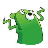 🫨 zielony, plama, kreskówka, głupi, śmieszny, postać, mem telegram sticker