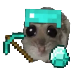💎 mouse Minecraft mouse, minecraft, diamond, pickaxe, meme, gaming, cute telegram sticker
