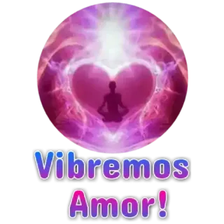 ❤️ Vibremos Amor! amor, vibración, meditación, corazón, silueta telegram sticker