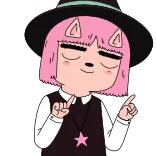 ☺️ cartoon, witch, cute, pink hair, magic, star telegram sticker