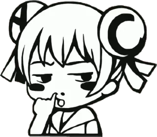 💩 anime, cartoon, character, girl, funny, poking nose, cute telegram sticker