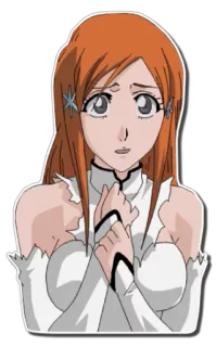 😨 Orihime Inoue Bleach anime, cartoon, character, girl, orihime inoue, bleach telegram sticker