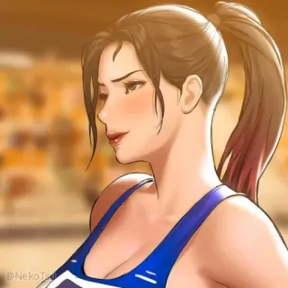 😇 animé, femme, athlète, fille, sport telegram sticker