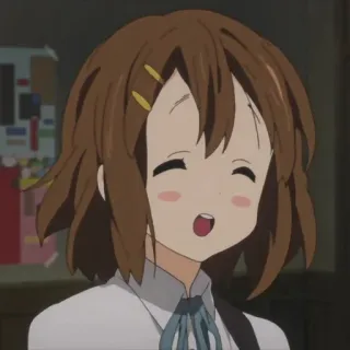 😊 Yui Hirasawa K-On! Anime, K-On, Yui Hirasawa, fofa, desenho animado, garota telegram sticker