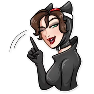 😏 Catwoman catwoman, dc comics, superheld, bösewicht, frau, cartoon telegram sticker