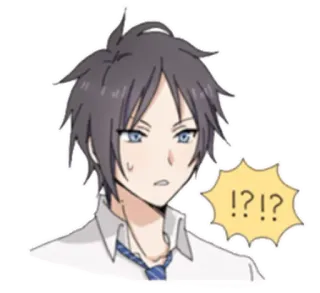 😶 ！？ Anime, Manga, Schockiert, Ausruf, Frage, Überrascht, Cartoon whatsapp sticker