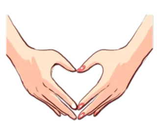 ❤ coração, mãos, amor, gesto, dedos telegram sticker