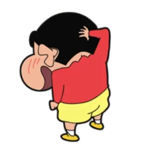 😳 Shin-chan Crayon Shin-chan Anime, Desenho animado, Slapstick, Criança, Engraçado, Vermelho, Amarelo whatsapp sticker