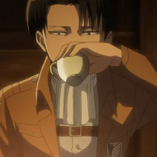 ☁️ Levi Ackerman Attack on Titan anime, levi, attack on titan, tea, captain levi telegram sticker