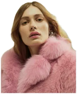 ☪ Frau, Pink, Pelz, Mantel, Mode, Portrait telegram sticker