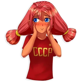 😳 СССР gadis anime, Uni Soviet, Soviet, kartun, bintang merah whatsapp sticker