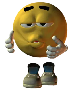 😚 Emoji, Żółty, 3D, Kreskówka, Buty telegram sticker