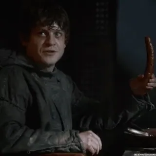 😛 Ramsay Bolton Game of Thrones Game of Thrones, Ramsay Bolton, saucisse, série TV telegram sticker