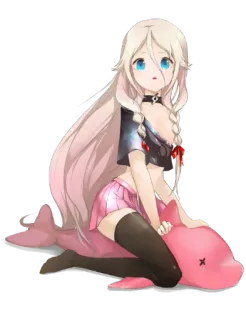 😗 Anime, Fille, Mignon, Dauphin, Rose, Personnage, Illustration whatsapp sticker