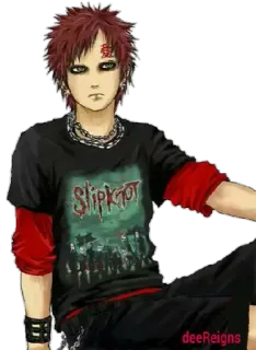 😉 Gaara Naruto Slipknot anime, karakter, fanart, gaara, naruto whatsapp sticker