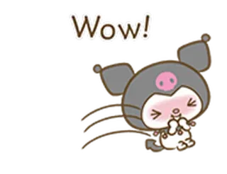 😏 Wow! uau, exclamação, fofo, desenho animado telegram sticker
