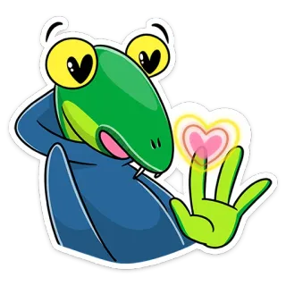 ❤️ tier, cartoon, frosch, herz, figur, niedlich telegram sticker