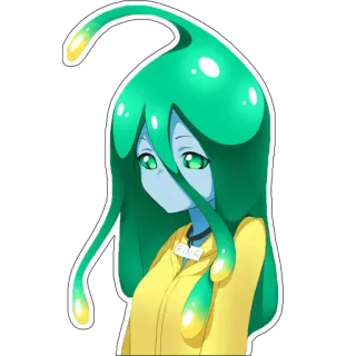 🔞 Rina Slime, Gadis Monster, Anime, Imut, Kartun, Perempuan, Humanoid telegram sticker