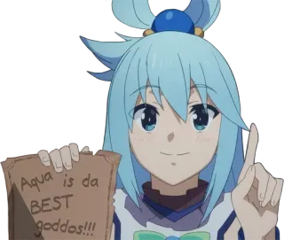 ☝️ Aqua Aqua is da BEST goddos!!! Anime, Karakter, Stiker, Lucu, Terbaik, Dewi telegram sticker