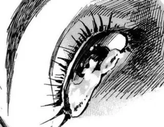 🌟 Auge, Anime, Manga, Kunst, Detail, Schwarzweiß telegram sticker