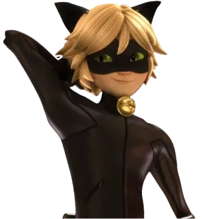 🙂 Chat Noir Miraculous: Tales of Ladybug & Cat Noir кот нуар, леди баг и супер кот, мультфильм, супергерой, кот, анимация telegram sticker