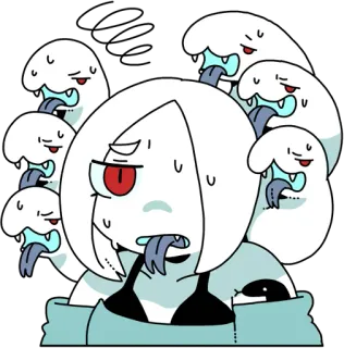 😰 monster, anime, creature, ghost, cute, sticker, cartoon telegram sticker