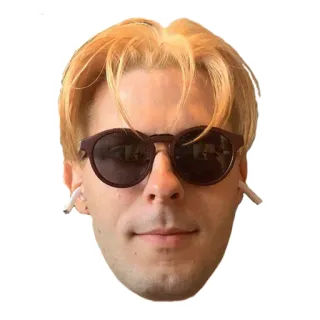 😃 lunettes de soleil, portrait, personne, casque audio, homme telegram sticker