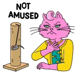 😾 Princess Carolyn BoJack Horseman NOT AMUSED кот, розовый, злой, ТВ, мультфильм telegram sticker