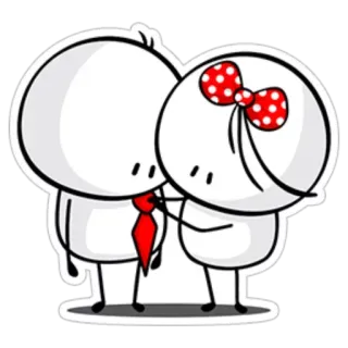❤ cartoon, koppel, liefde, relatie, romantiek telegram sticker