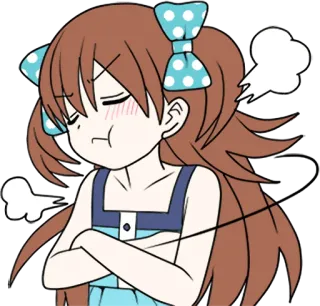 😠 Anime, Zły, Nadąsany, Kreskówka, Zły, Parujący, Sfrustrowany, Słodki telegram sticker