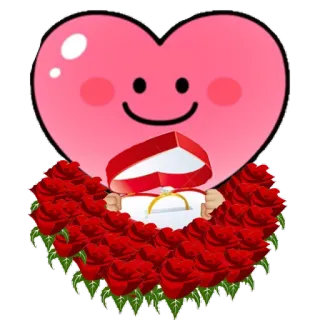 🌹 corazón, anillo, compromiso, amor, rosas, boda telegram sticker