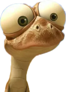 😌 lizard, animal, cartoon, reptile, funny, googly eyes whatsapp sticker