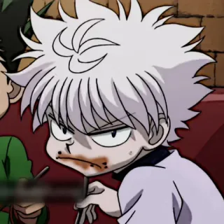 ⚽️ Killua Киллуа, Аниме, Мультфильм, Персонаж, Злой, Еда telegram sticker