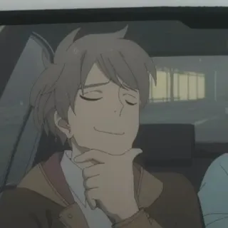 🔦 anime, personaggio, uomo, auto, pilota, illustrazione telegram sticker