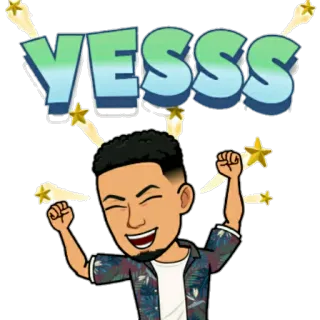 🙌 YESSS sucesso, celebração, animado, sim, feliz whatsapp sticker