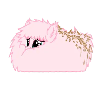 😖 Kucyk, Różowy, Puszysty, Kreskówka telegram sticker