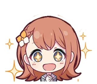 🌟 Anime, Garota, Fofa, Brilho, Chibi whatsapp sticker